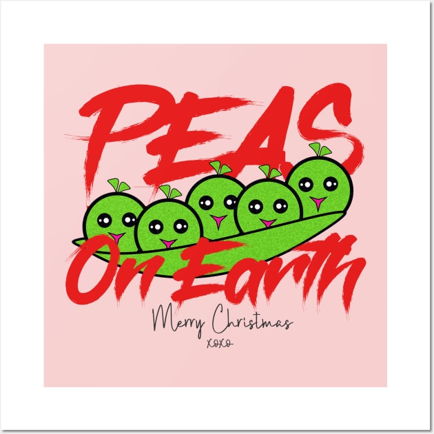 Christmas T - Shirt - Peas On Earth Wall Art by FunnyBearCl